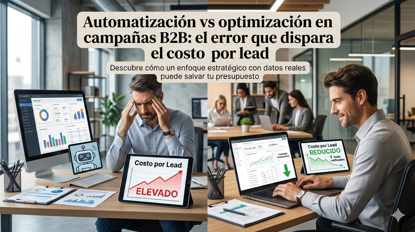 Automatización vs optimización en campañas B2B: el error que dispara el costo por lead