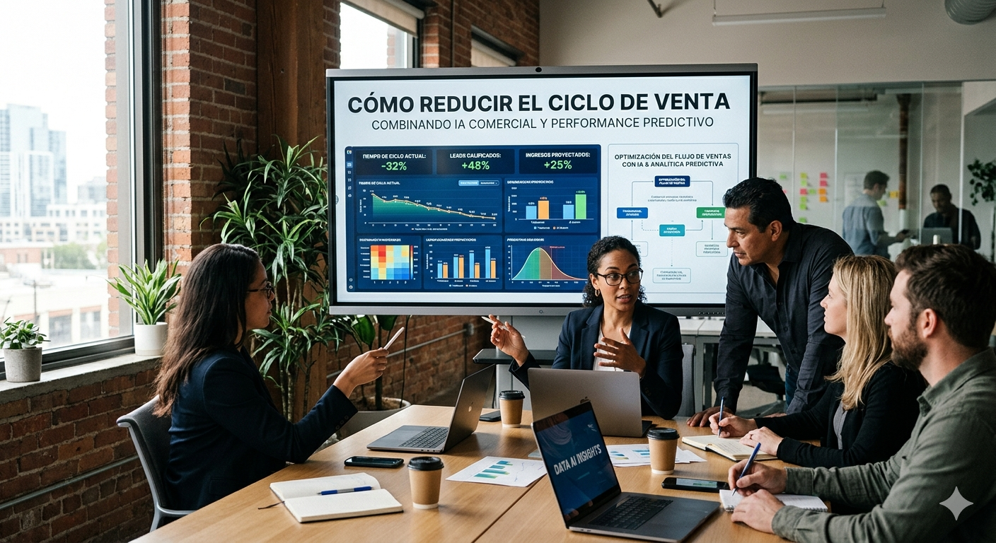 Cómo reducir el ciclo de venta combinando IA comercial y performance predictivo